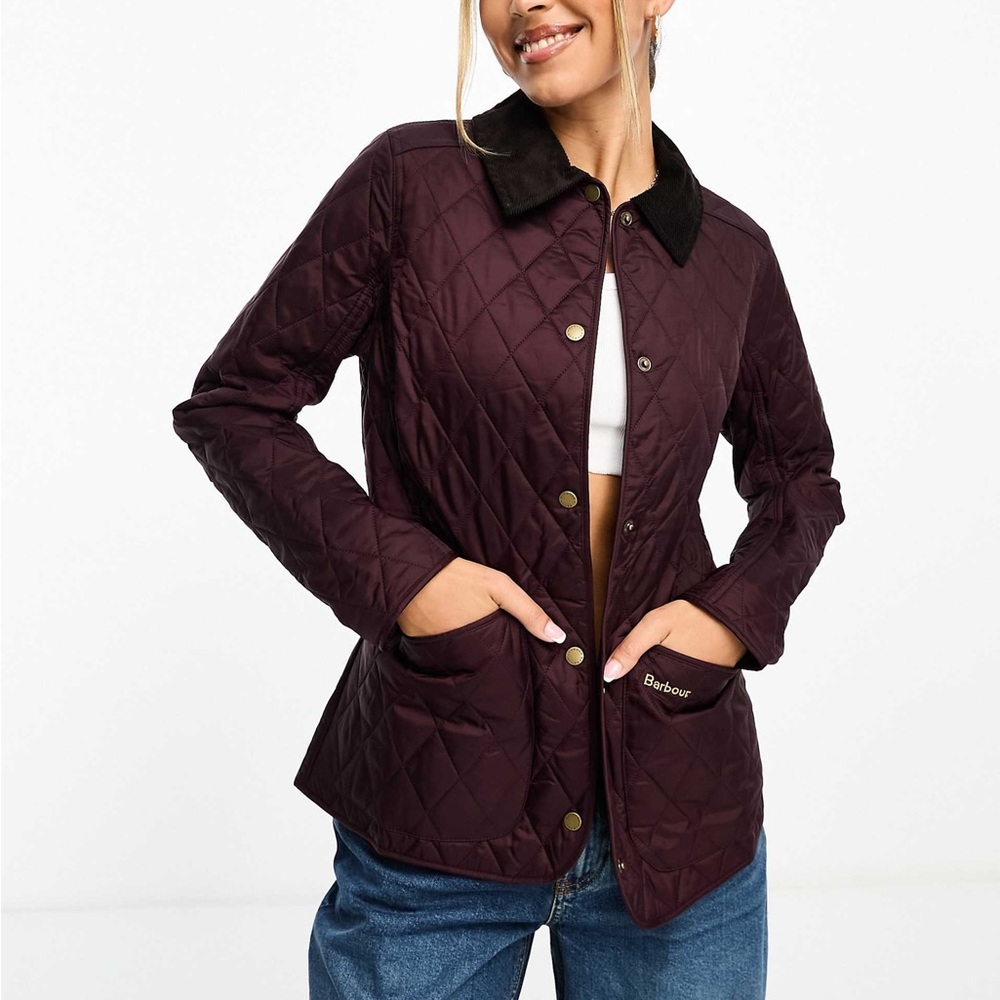 NWT Barbour Annandale Quilted Diamond Jacket in Burgundy